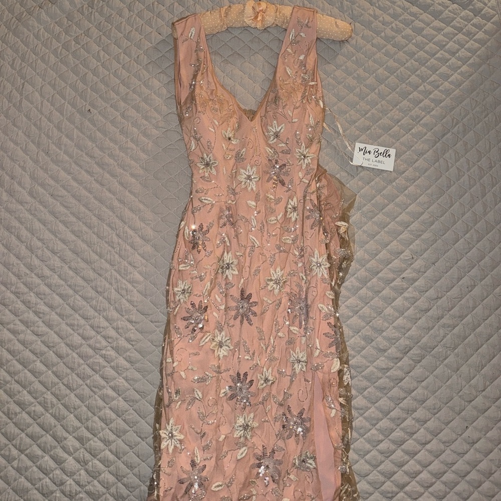 Mia Bella Adriana Floral Sequin Gown - Picture 3 of 8